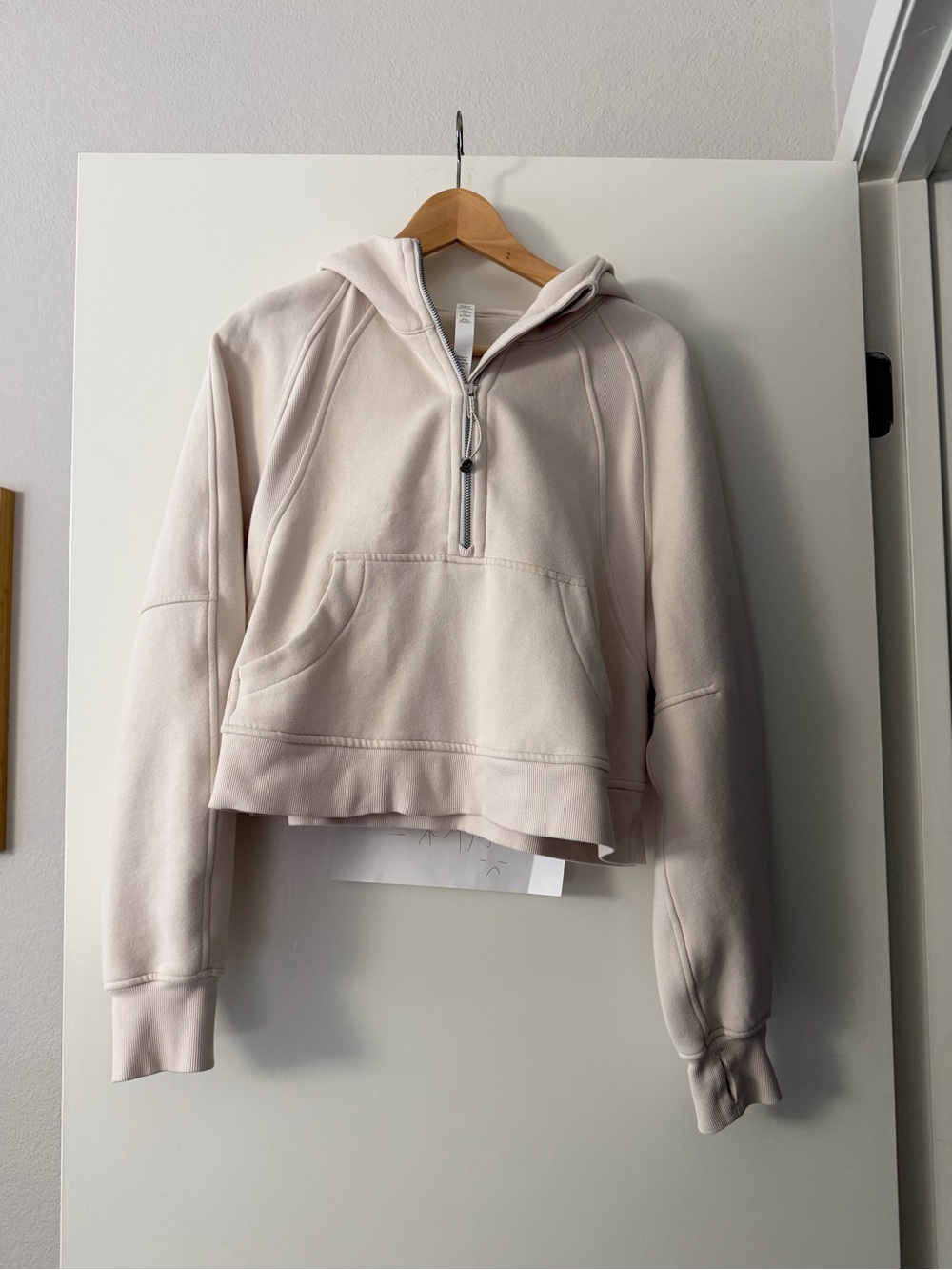 lululemon athletica Cropped Half-Zip Hoodie in Soft Cream